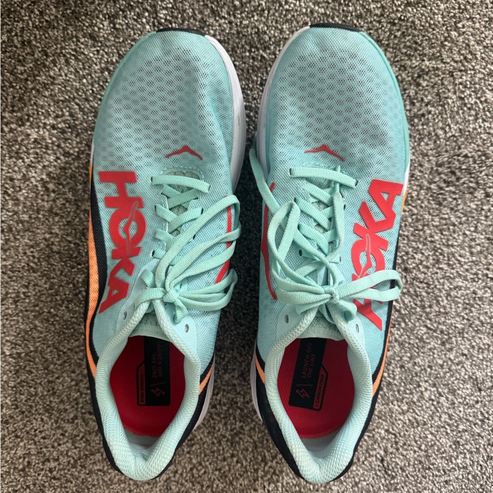 Hoka Women's Teal and Coral Athletic Shoes
